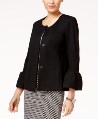 alfani flared sleeve collarless jacket