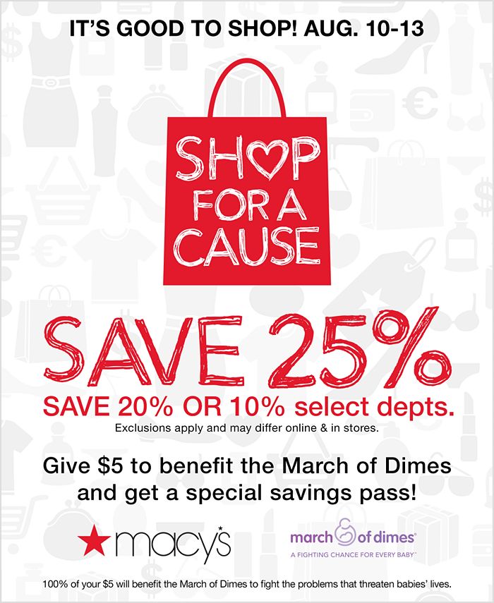 macy s 5 shop for a cause savings pass