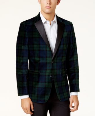 mens tartan tuxedo jacket