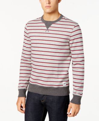 striped crew neck sweatshirt