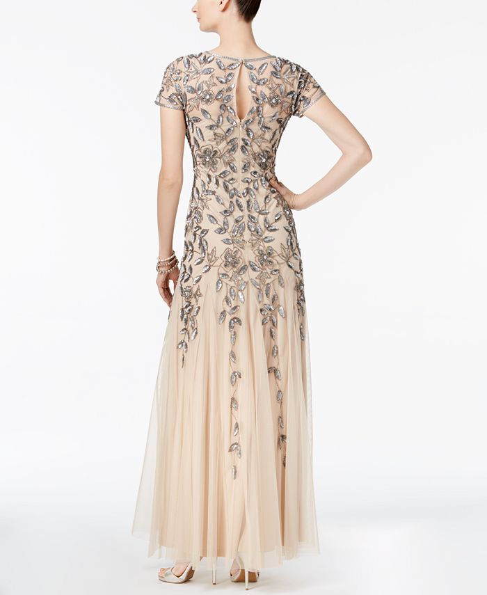 Adrianna Papell Petite Floral-Beaded Gown & Reviews - Dresses - Petites ...
