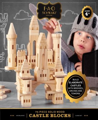 fao schwarz 75 piece solid wood castle blocks