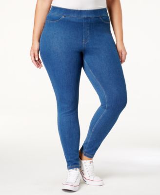 blue jean leggings plus size