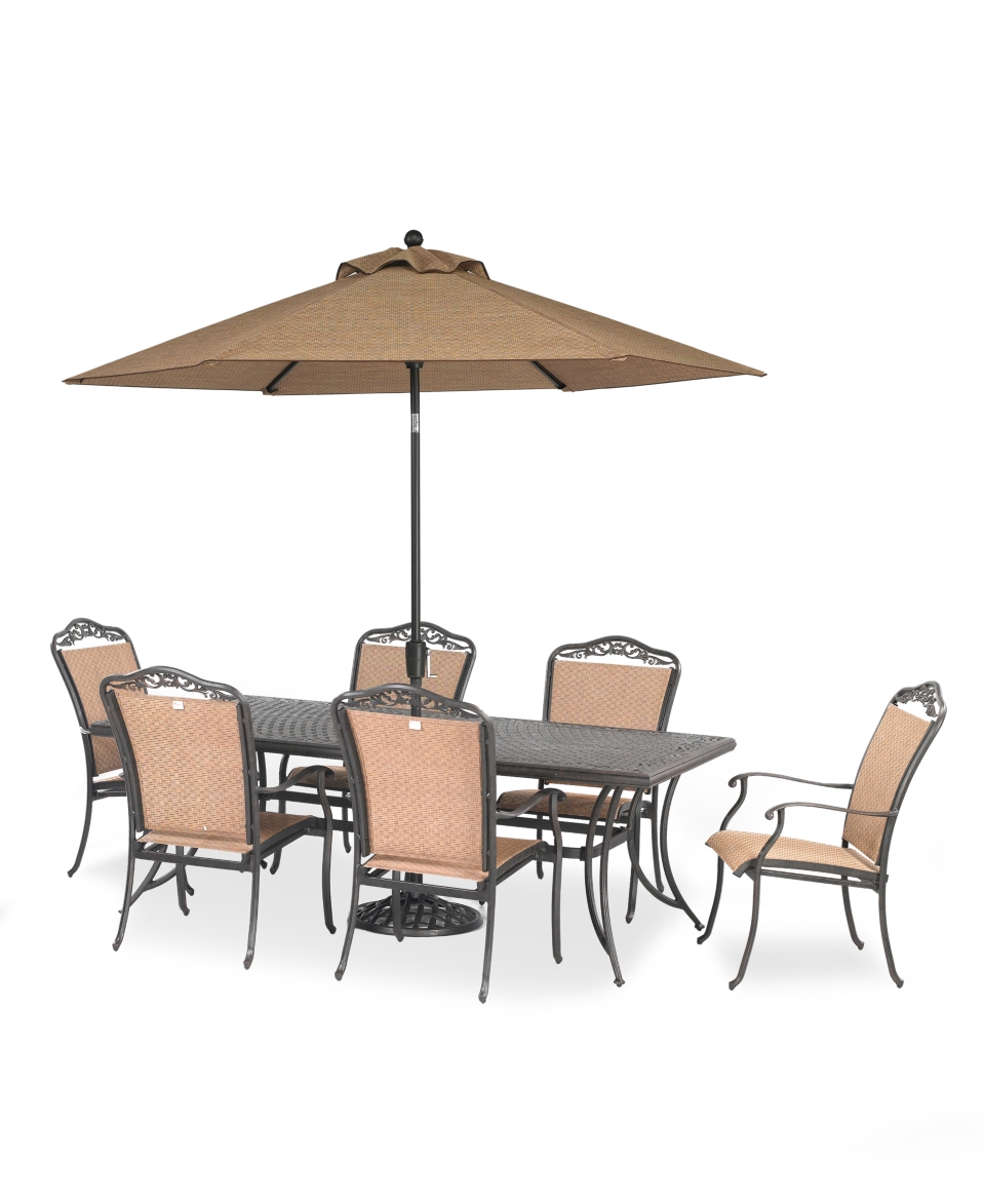 Beachmont Outdoor Patio Furniture, 7 Piece Set (84 x 42 Dining Table