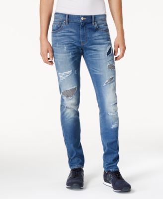 ripped repaired jeans mens
