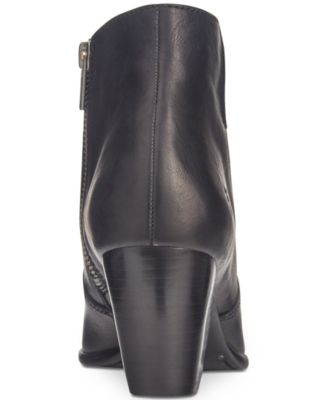 macy's black leather womens boots
