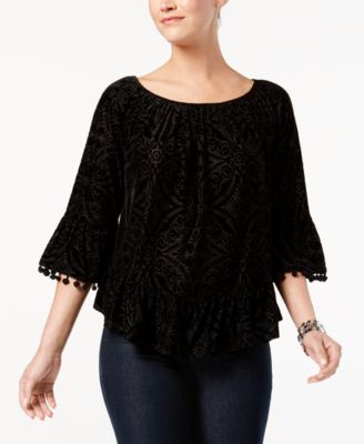 macys velvet tops