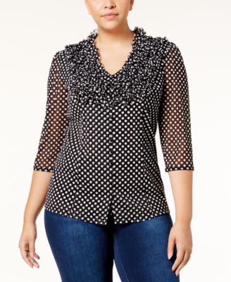 macys polka dot blouse