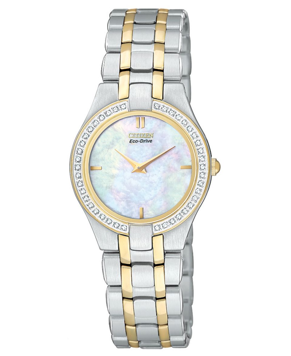 Citizen Watch, Womens Stiletto Diamond Accent Two Tone Stainless
