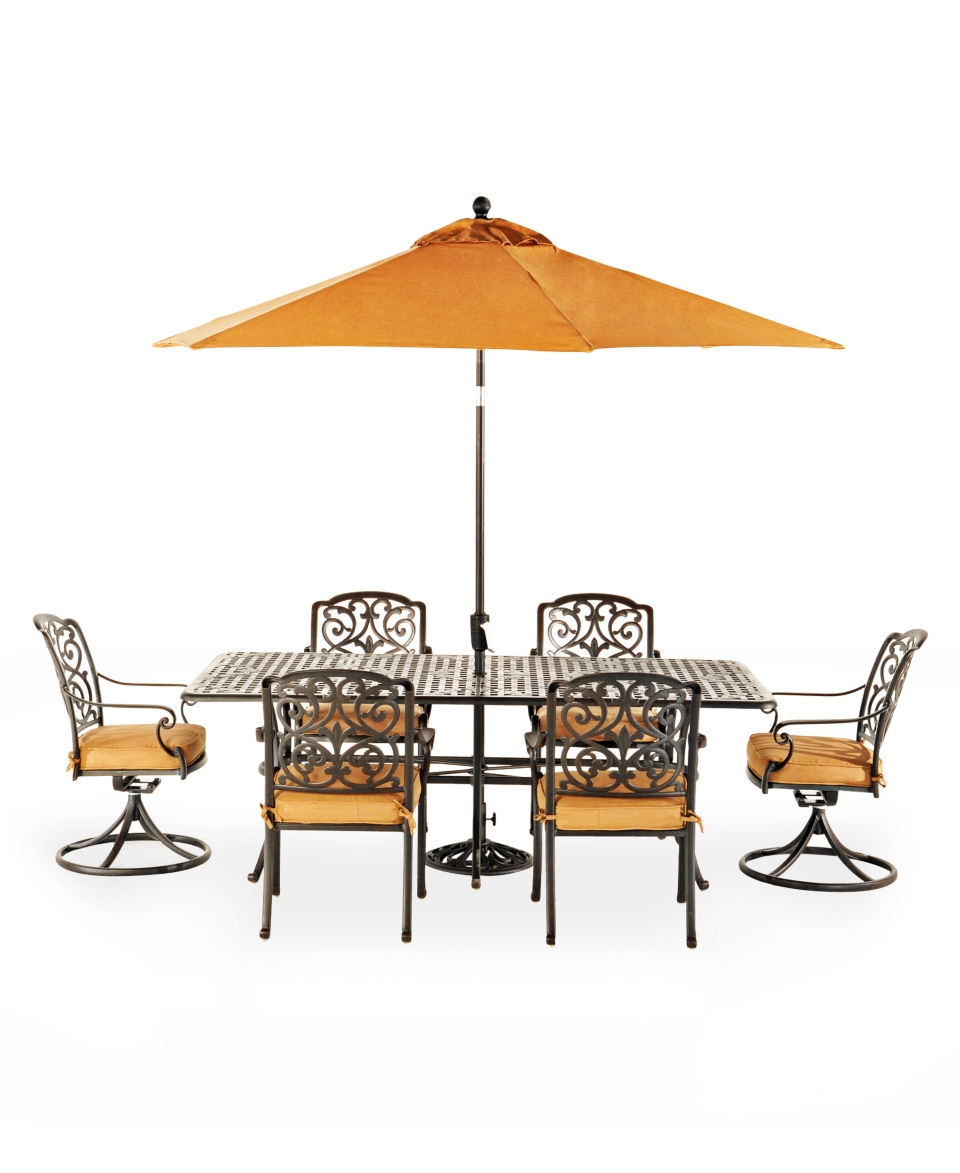 Montclair Outdoor Patio Furniture, 7 Piece Dining Set (84x42