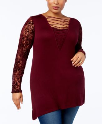 plus size velvet tunic