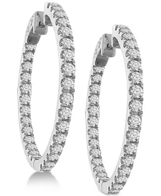 1.5 carat diamond hoop earrings