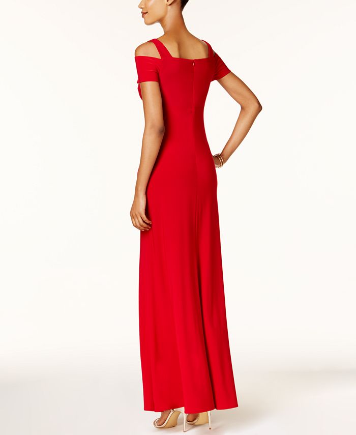 Nightway Cold-Shoulder Keyhole Gown & Reviews - Dresses - Women - Macy's