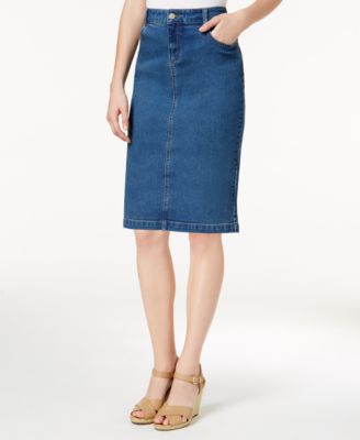 macys denim skirts