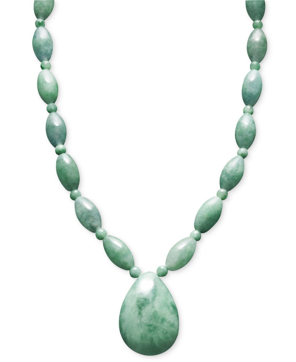 14k Gold Necklace, Jade Graduated Strand   FINE JEWELRY   Jewelry