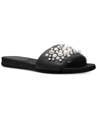 Michael Kors Gia Pearl-Studded Flat Slide Sandals & Reviews - Sandals ...