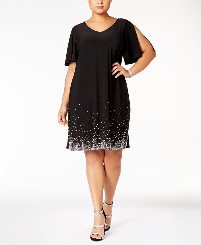 MSK Plus Size Beaded Shift Dress & Reviews Dresses