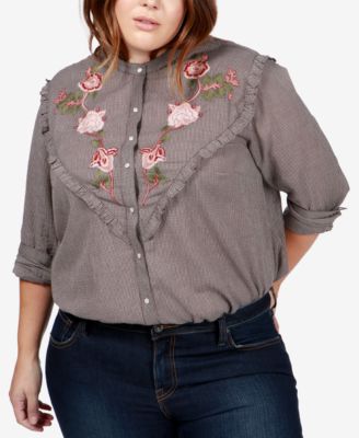 macys lucky brand plus size tops