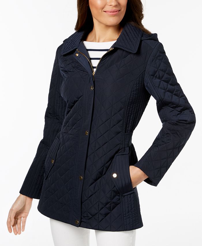Jones New York Petite Hooded Quilted Coat & Reviews - Coats - Women ...