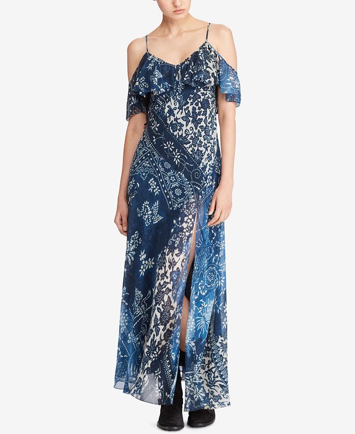 Polo Ralph Lauren Floral Print Cold Shoulder Maxidress Reviews Dresses Women Macy S Ralph lauren linen striped scoop neck maxi dress sz l nwt $ 145. macy s