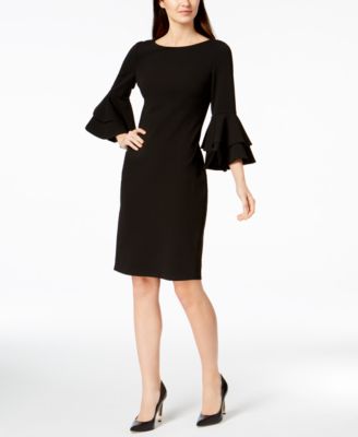 calvin klein bell sleeve dress black