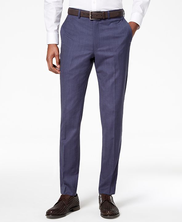 DKNY Men's Modern-Fit Stretch Textured Suit Pants & Reviews - Pants ...