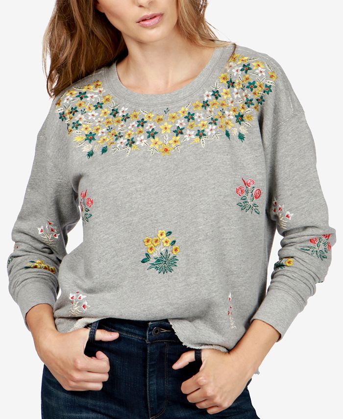 Download Lucky Brand Embroidered Sweatshirt & Reviews - Tops - Women - Macy's