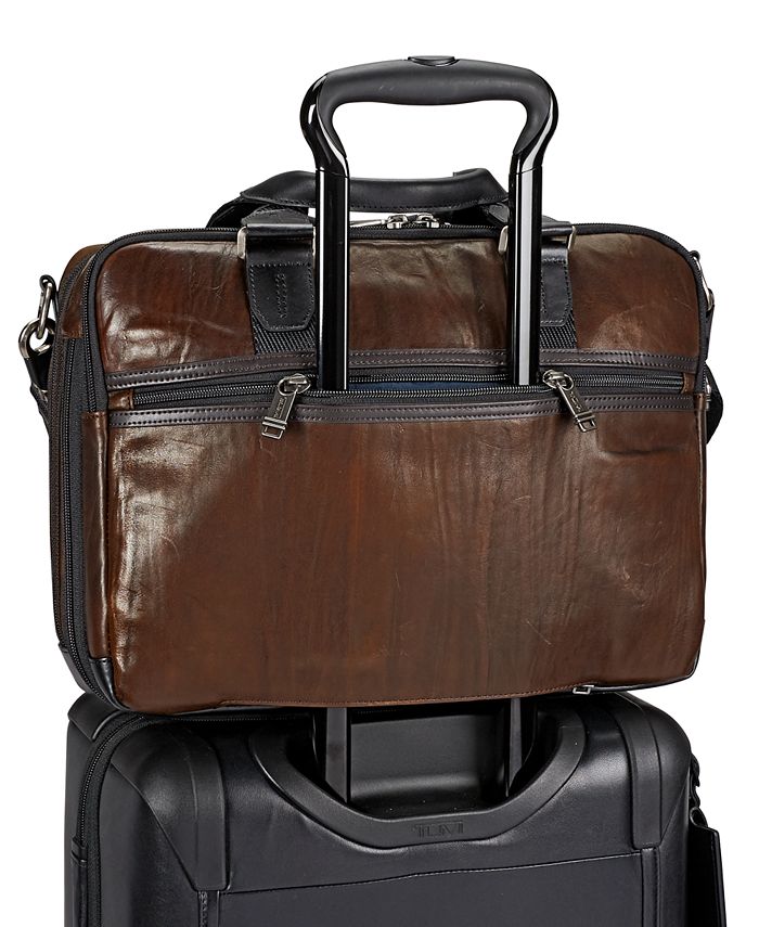 Tumi Men's Alpha Bravo Albany Slim Leather Briefcase & Reviews All