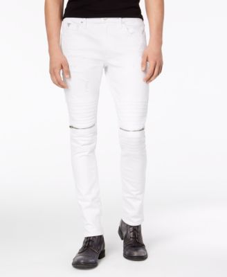mens white moto jeans