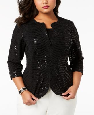 plus size womens sequin jacket