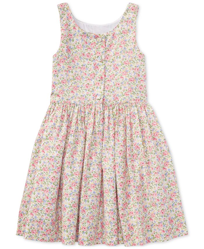 Polo Ralph Lauren Floral-Print Fit & Flare Cotton Dress, Little Girls ...
