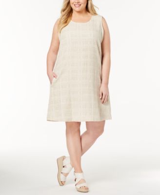 plus size linen shift dress