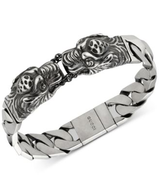 gucci bracelet mens silver