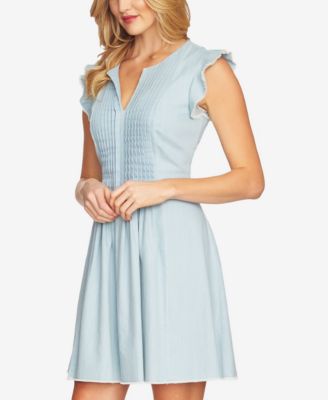 flutter sleeve fit and flare dress