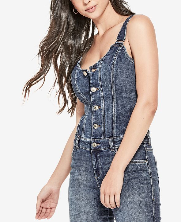 GUESS Denim Jumpsuit & Reviews Pants & Leggings Women Macy's