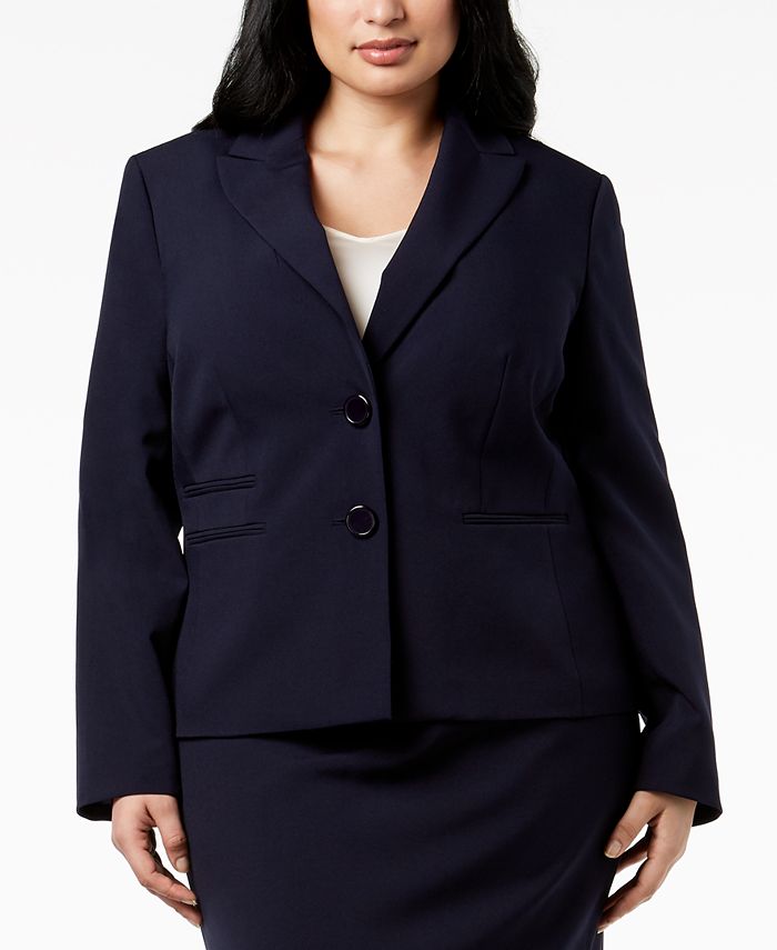 Le Suit Plus Size Two-Button Midi Skirt Suit & Reviews - Wear to Work ...