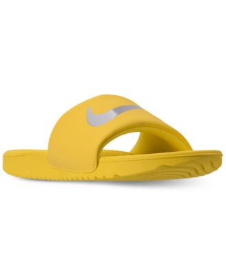 yellow nike slides