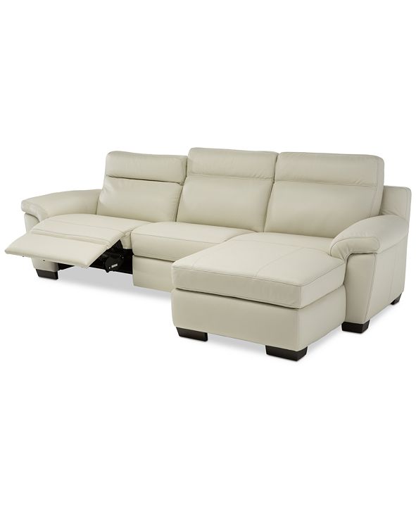 Furniture Julius II 3-Pc. Leather Sectional Sofa With 1 