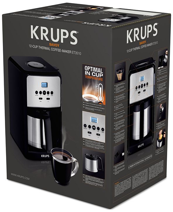 Krups ET351050 12-Cup Savoy Programmable Thermal Coffee ...