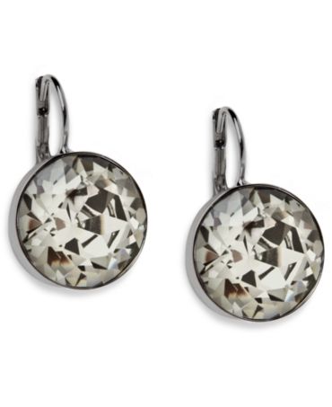 Swarovski Earrings, Bella Round Crystal Earrings - Jewelry & Watches ...