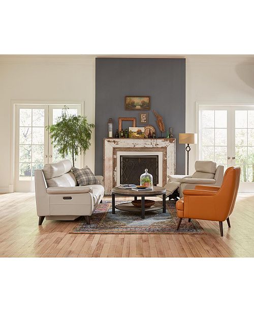 Furniture Milany Leather Accent Chair Created For Macy S Reviews Chairs Furniture Macy S
