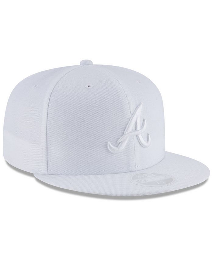 atlanta braves fitted hat white
