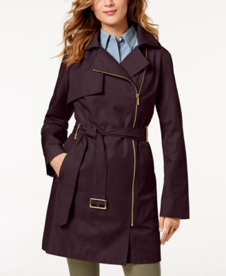 Michael Kors Belted Asymmetrical Trench 