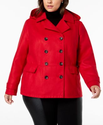 Hooded Peacoat Plus Size Hot 59, Womens Hooded Peacoat Plus Size