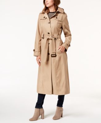 London Fog Petite Belted Maxi Trench 