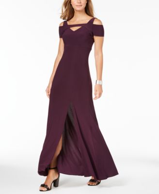 cold shoulder keyhole gown