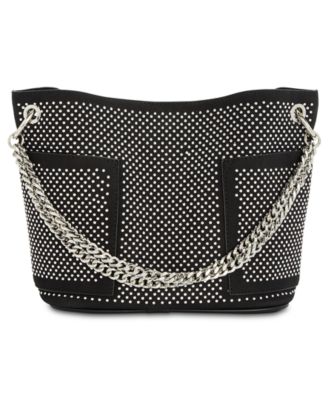 steve madden black leather purse