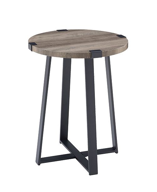 Walker Edison 18 Metal Wrap Round Side Table Grey Wash Reviews Home Macy S