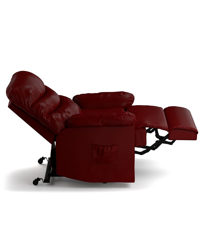 ProLounger Power Recline and Lift Wall Hugger Chair in Burgundy Red PU