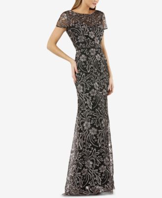 js collections floral embroidered gown